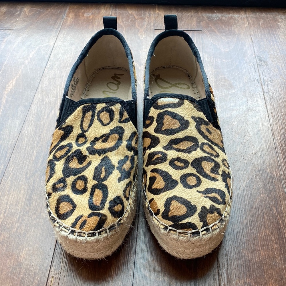 Unique Sam Edelman Hair on Hide Animal Printed Espridrilles Sz: 7